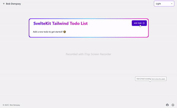 SvelteKit Tailwind Todo List w/Themes
